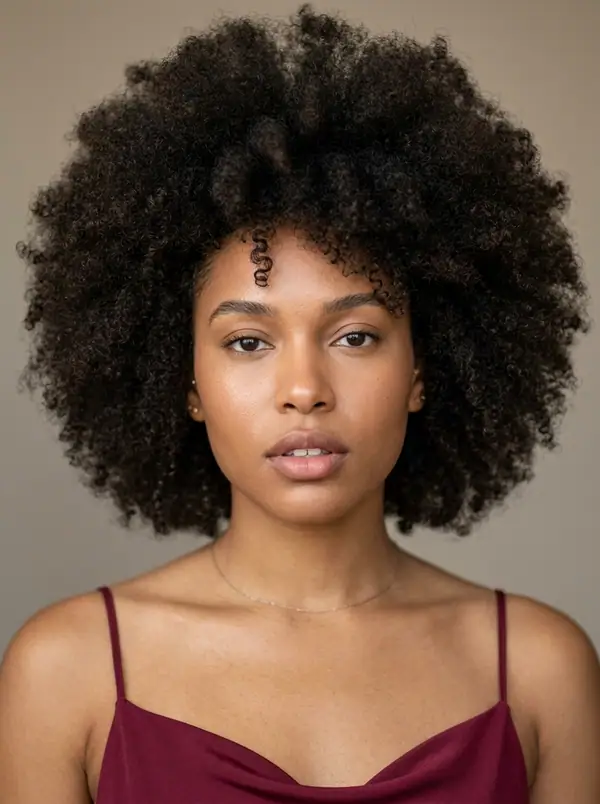 casting portrait of an AI fashion model, African & Diaspora, age 25