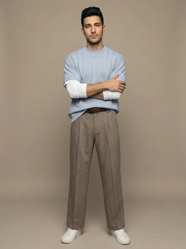 powder blue oversized tee, studio